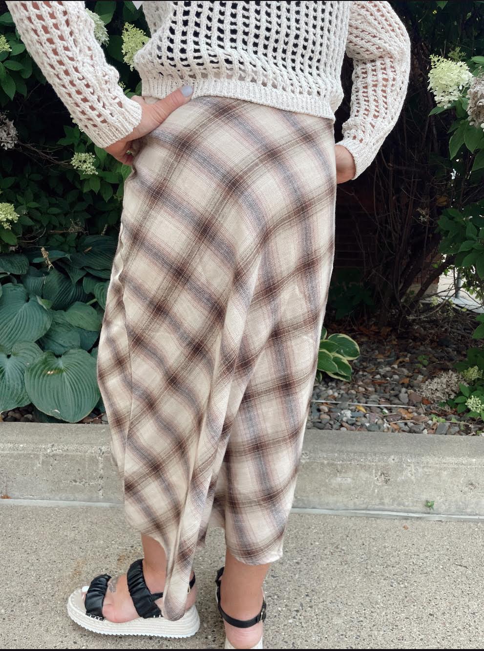 Andrew Plaid Midi Skirt