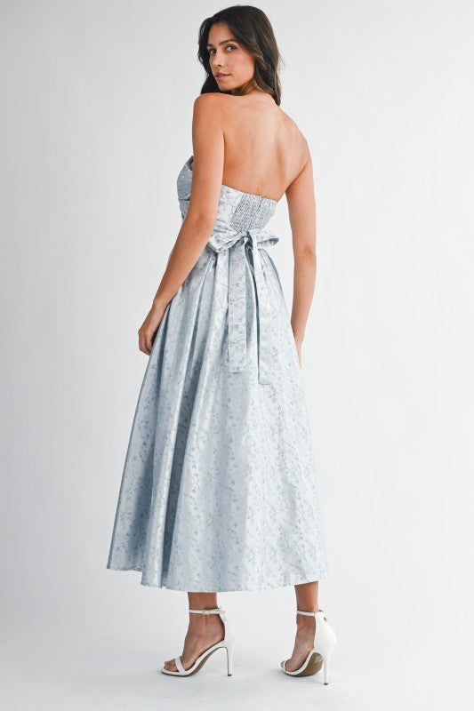 Showers Strapless Midi Dress