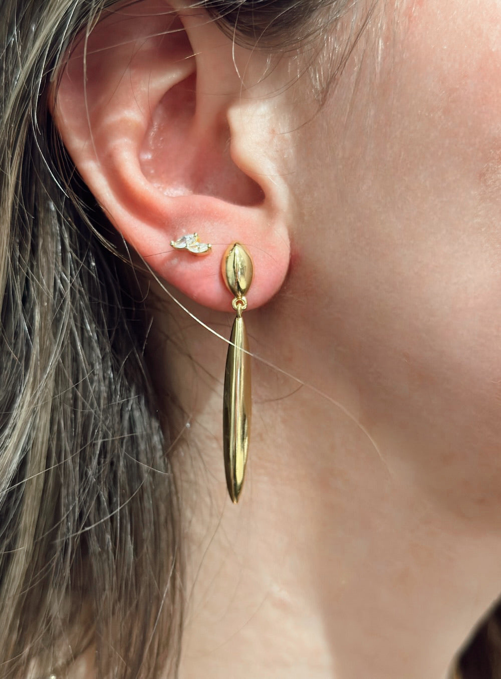 Pleat Drop Earring