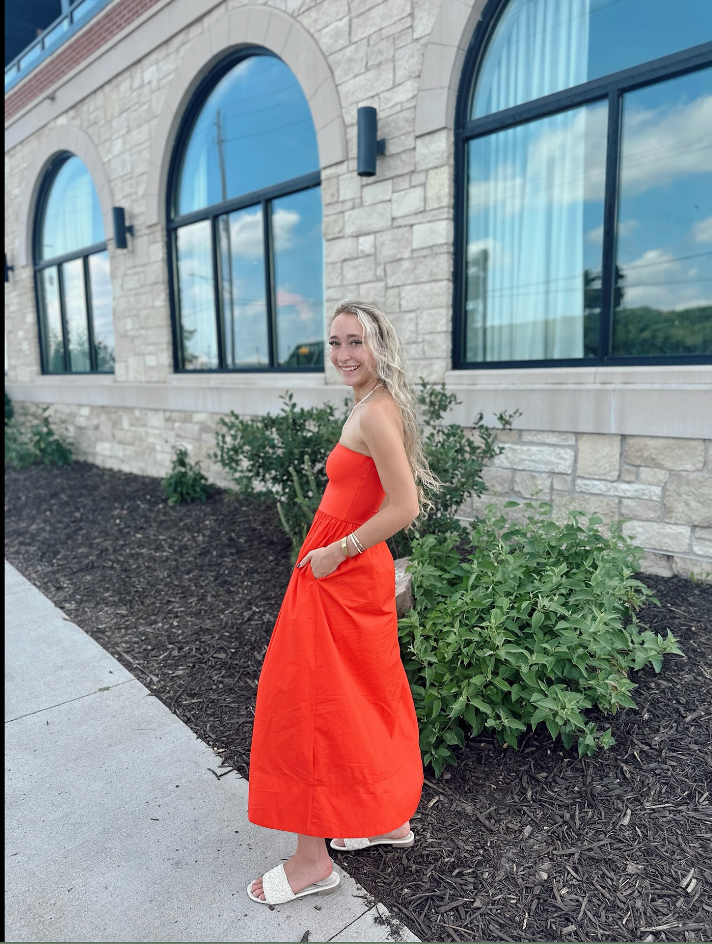 Sunsought Strapless Midi Dress