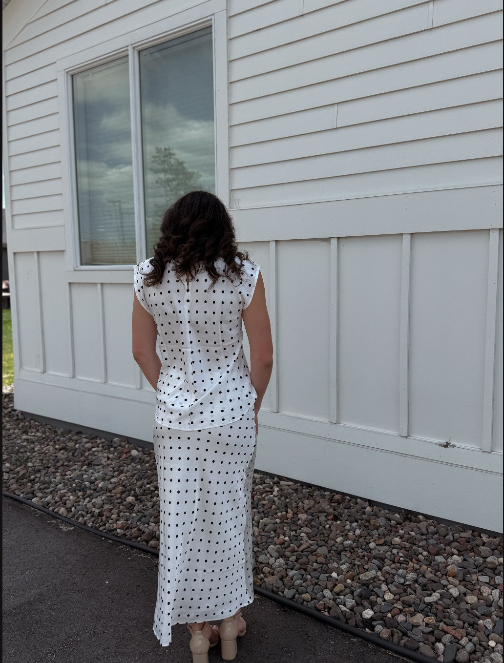 Jade Polka Dot Midi Skirt