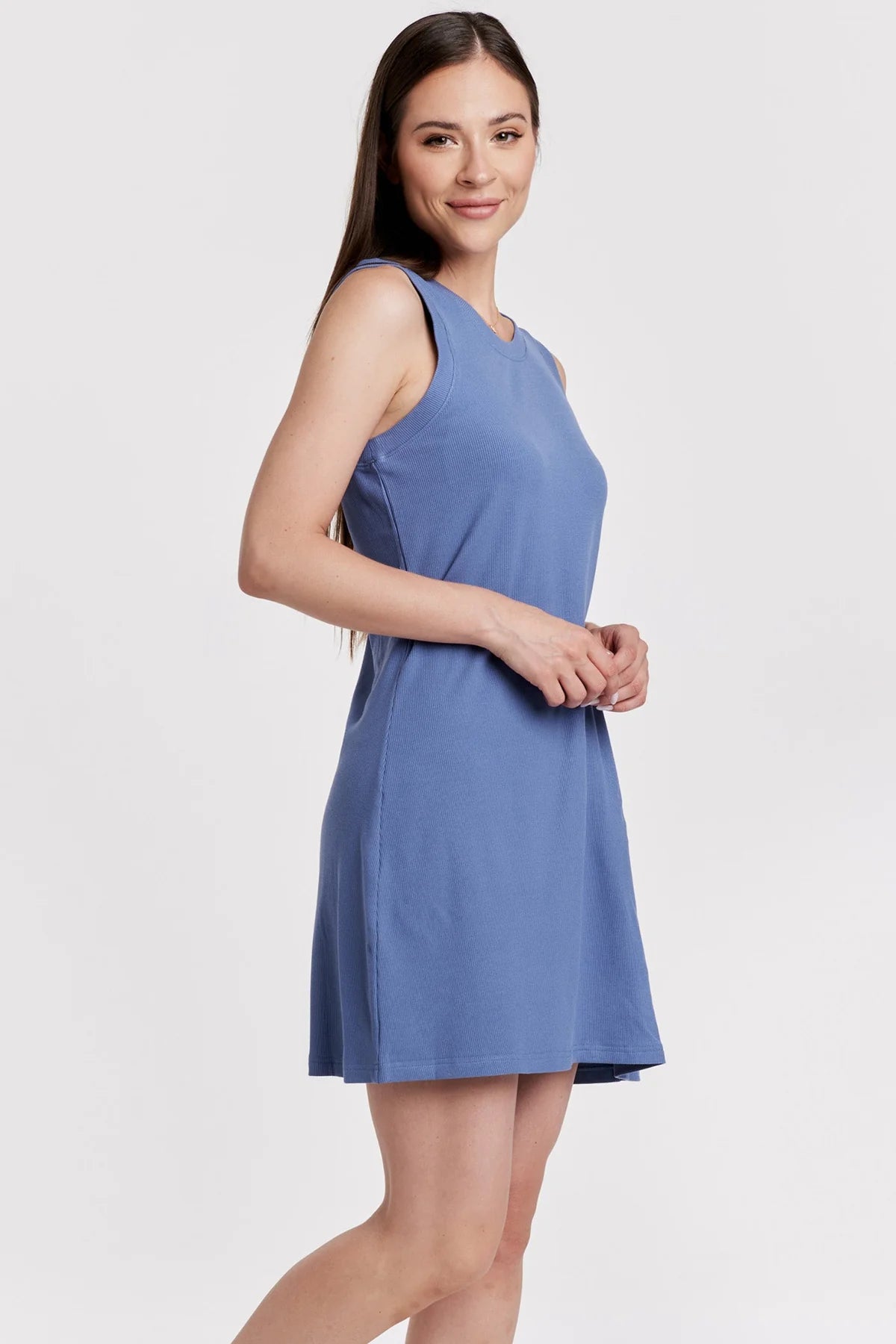 Justine Ribbed Dress - Radiant Orchid / MEDIUM Justine Ribbed Dress - Radiant Orchid / MEDIUM