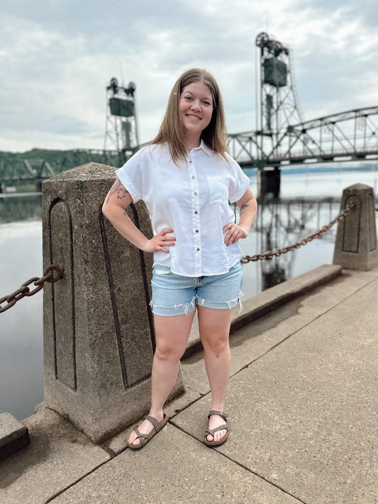 Georgie Button Top