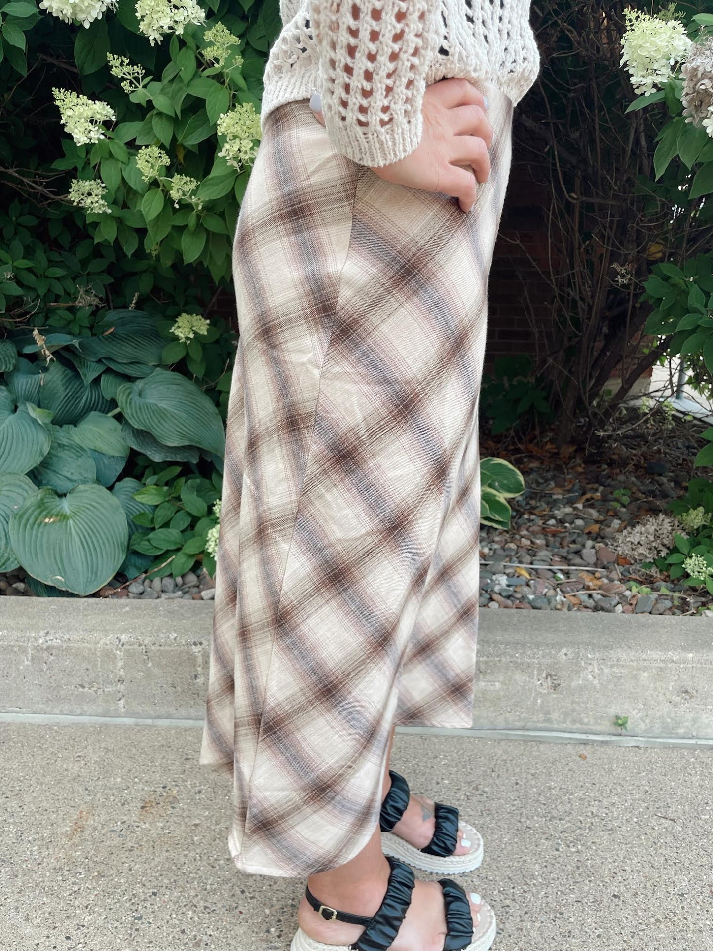 Andrew Plaid Midi Skirt