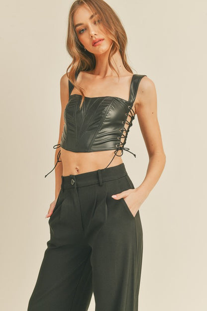 Mel Leather Crop Top