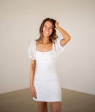 Alabaster Puff Sleeve Dress