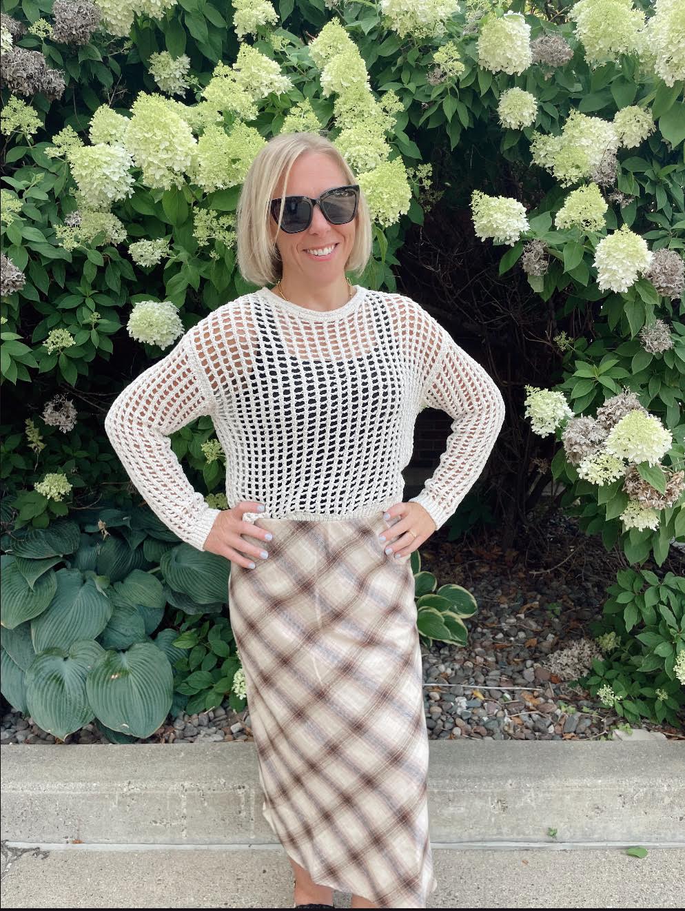 Andrew Plaid Midi Skirt