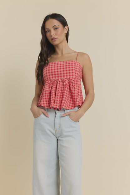 Leah Checkered Tank
