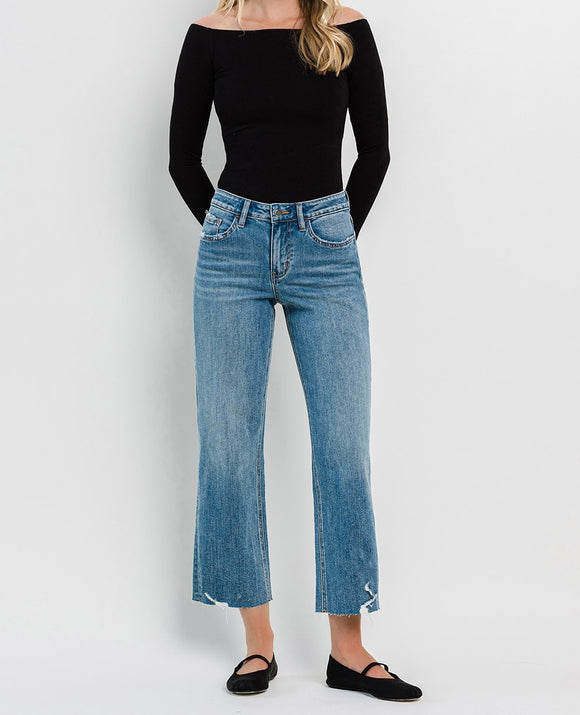 Hillary Slim Crop Wide Jeans