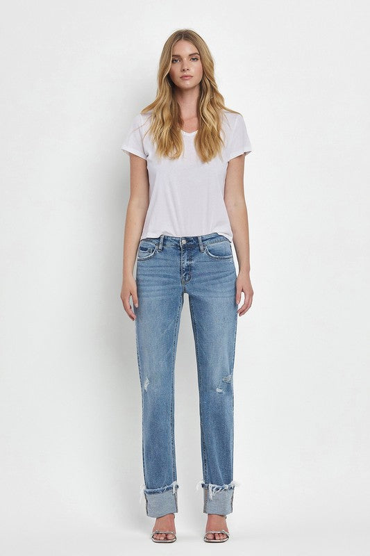 Livie MR Cuff Straight Jeans