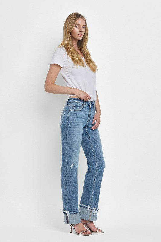 Livie MR Cuff Straight Jeans