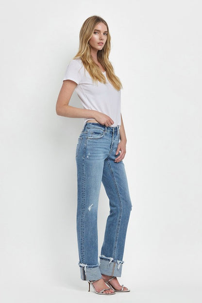 Livie MR Cuff Straight Jeans