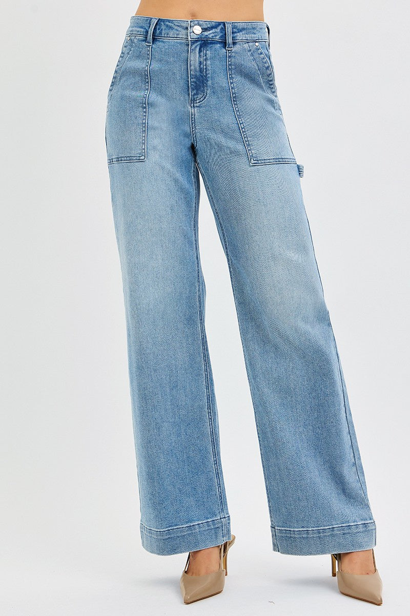 Caitlin HR Straight Leg Cargo Jeans