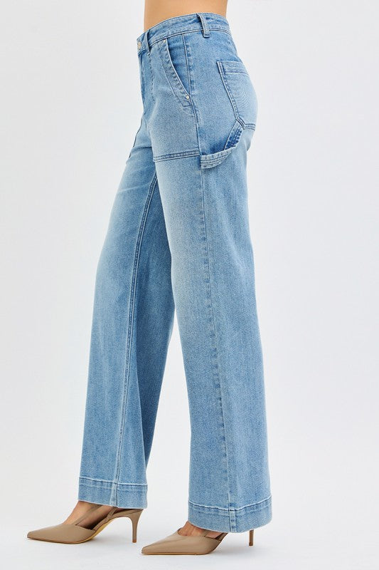 Caitlin HR Straight Leg Cargo Jeans