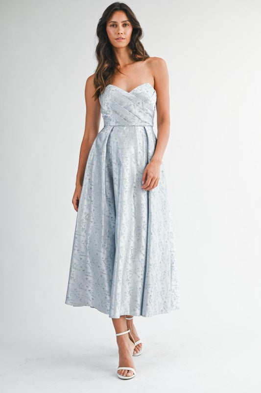 Showers Strapless Midi Dress
