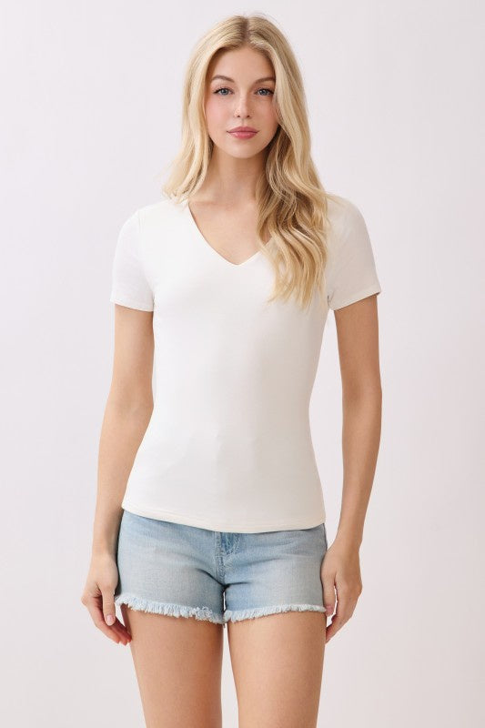 Krystal Fitted Vneck Top