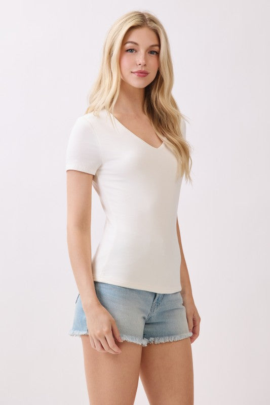 Krystal Fitted Vneck Top