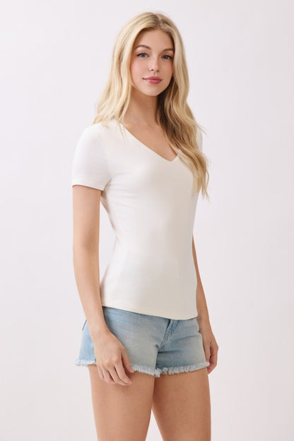 Krystal Fitted Vneck Top