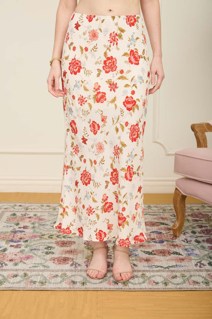 Poppy Floral Midi Skirt