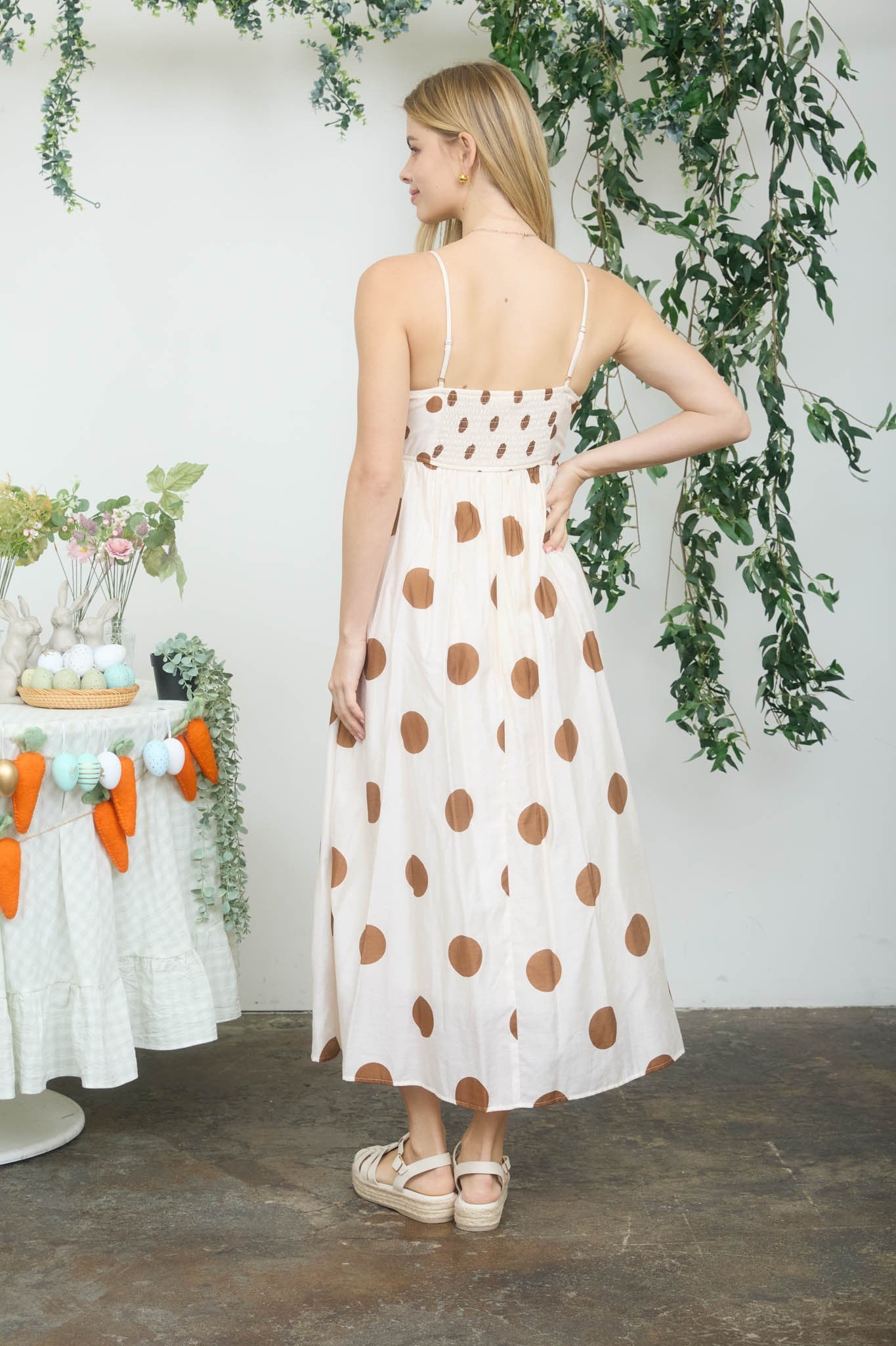 Daphne Polka Midi Dress