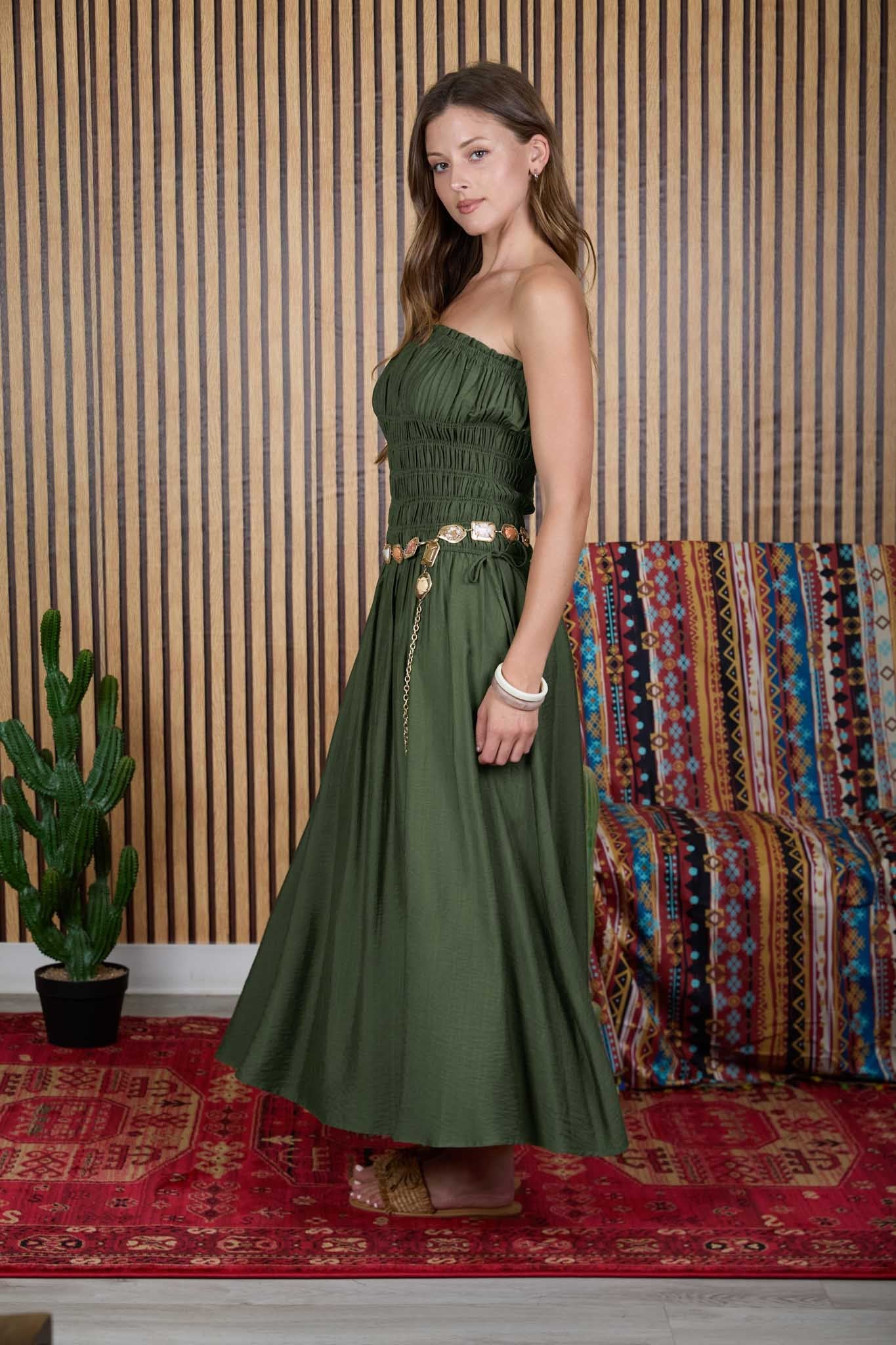 Bellen Strapless Midi Dress