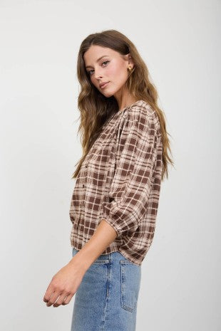 Francessca Plaid Top