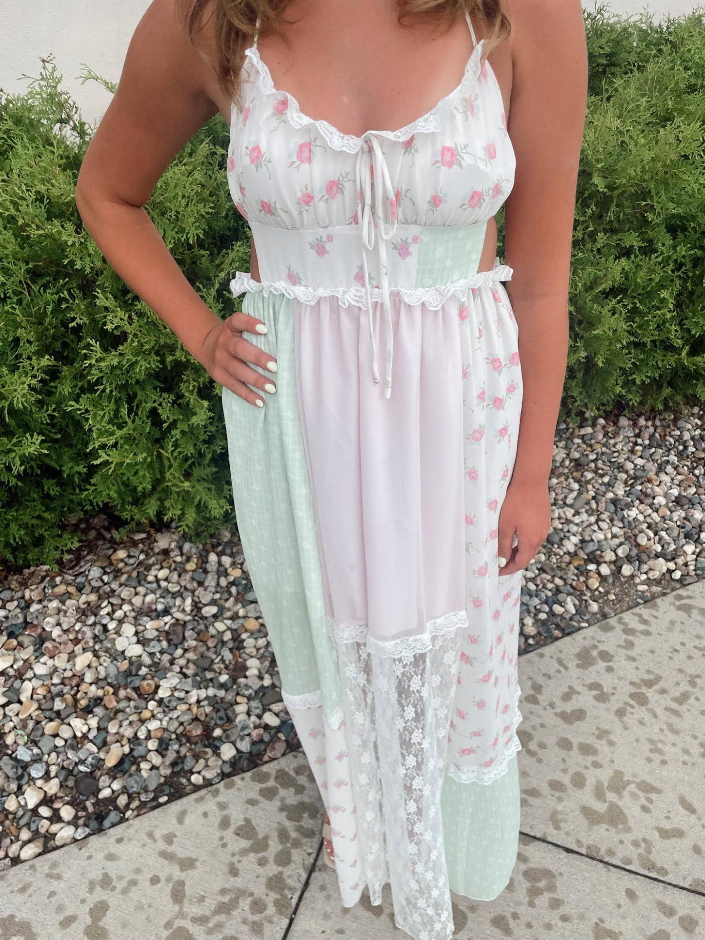 Amiri Patchwork Maxi Dress