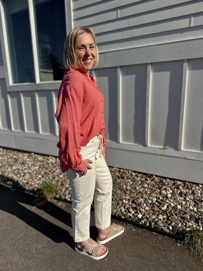 Perfect Striped Button Up