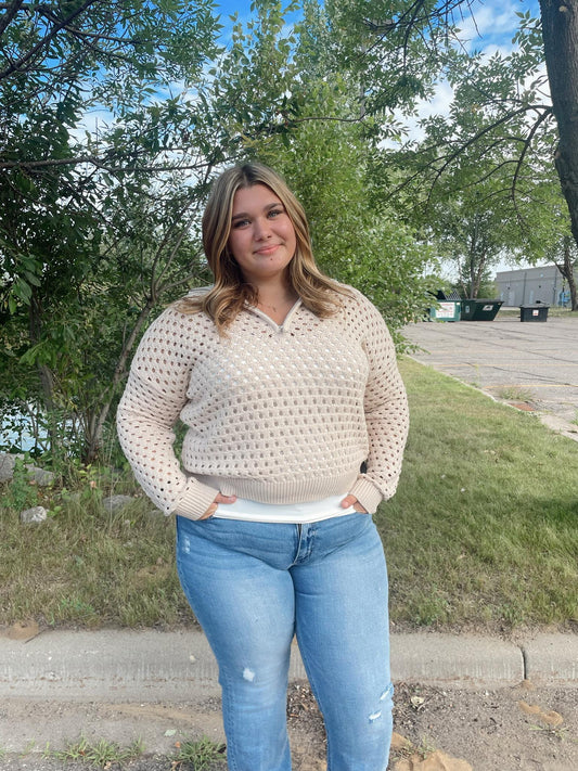 Teed Open Knit Sweater