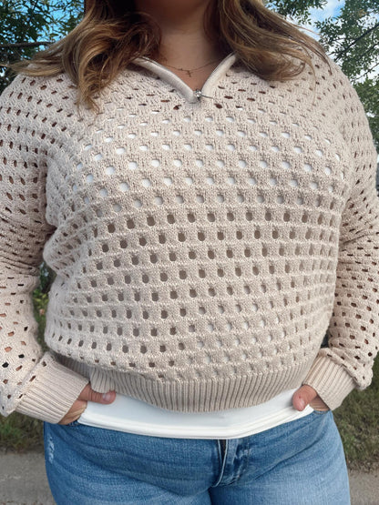 Teed Open Knit Sweater