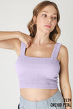 Shirred Square Neck Crop