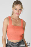 Shirred Square Neck Crop