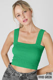 Shirred Square Neck Crop