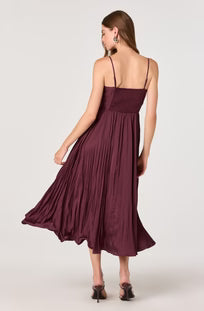 maeve pleated midi dress ASTR the Label | Maeve Pleated Midi Dress in Wine
