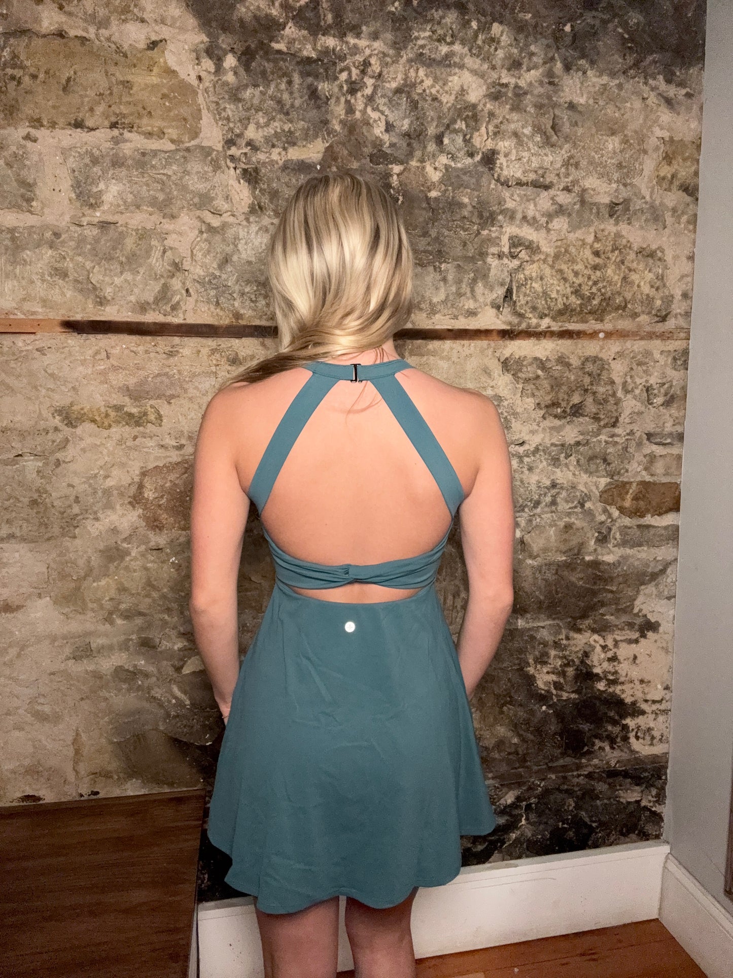 Backless Twisted Active Dress - Blue Spruce / MEDIUM Backless Twisted Active Dress - Blue Spruce / MEDIUM