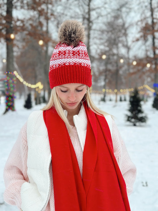 Fair Isle Pom Hat
