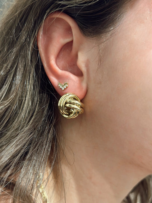 Monkey Fist Knot Post Earring