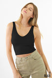 Vneck Ribbed Crop