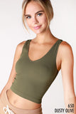 Vneck Ribbed Crop