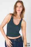 Vneck Ribbed Crop