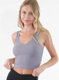 Vneck Ribbed Crop