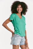 MinnieShirred Shoulder Top