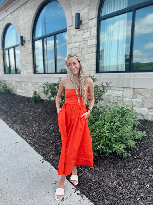 Sunsought Strapless Midi Dress