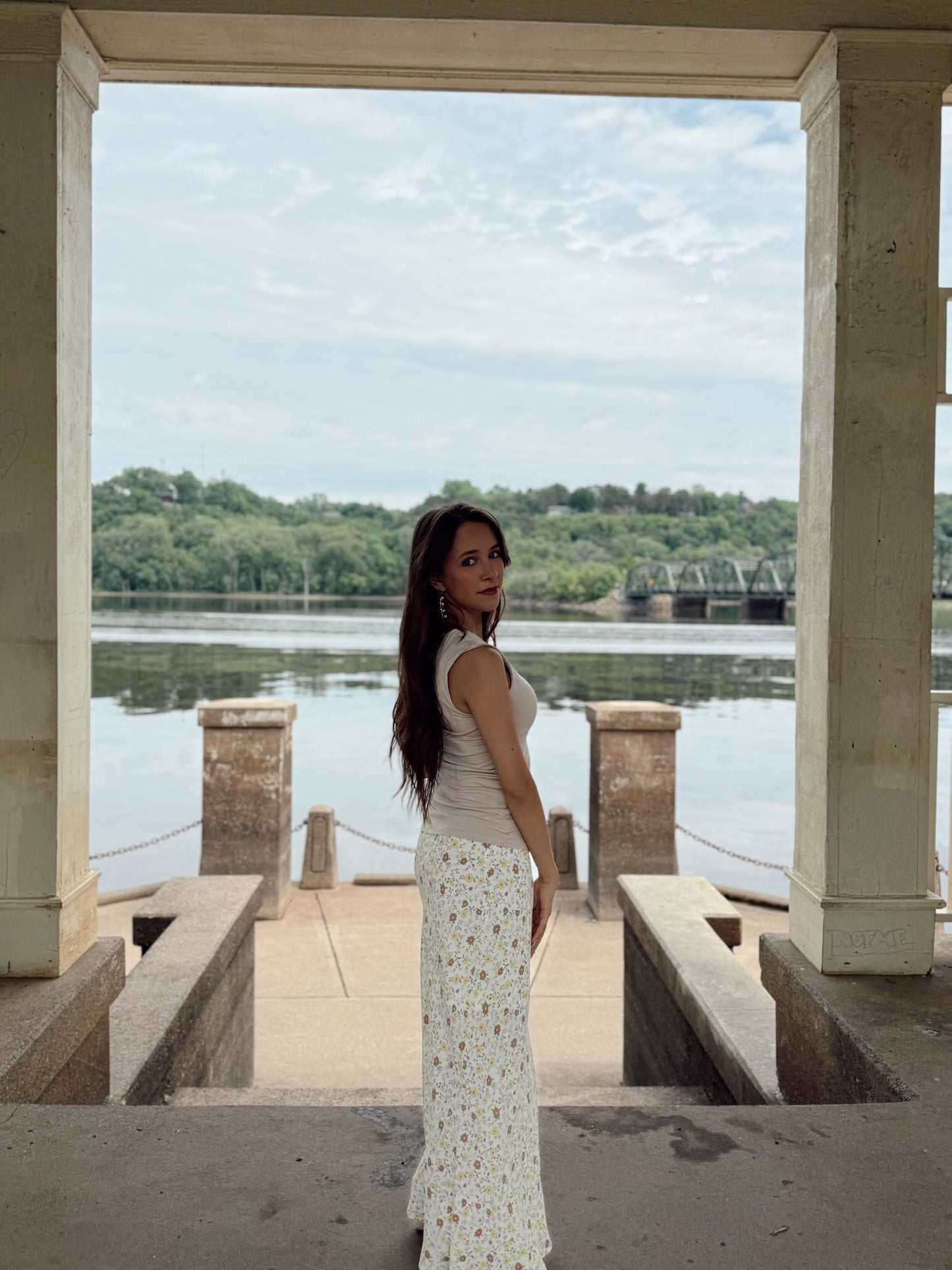 Poppy Floral Midi Skirt