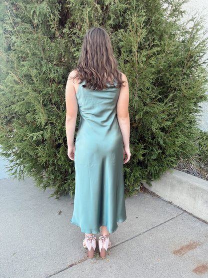 Elain Satin Midi Dress