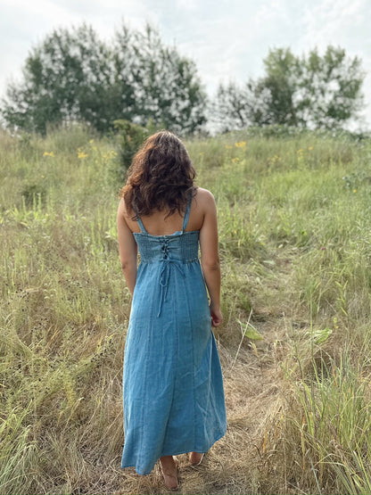Leonora Indigo Midi Dress