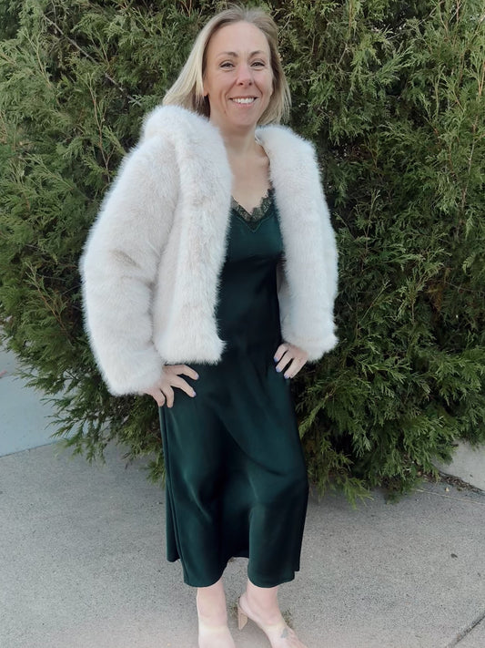 After Hours Satin Midi Dress