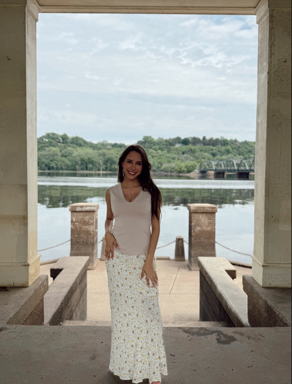 Poppy Floral Midi Skirt