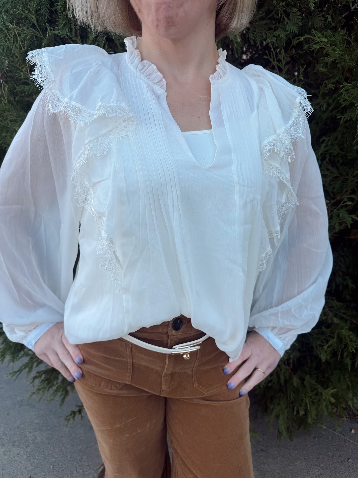 Jer Ruffle Sleeve Top