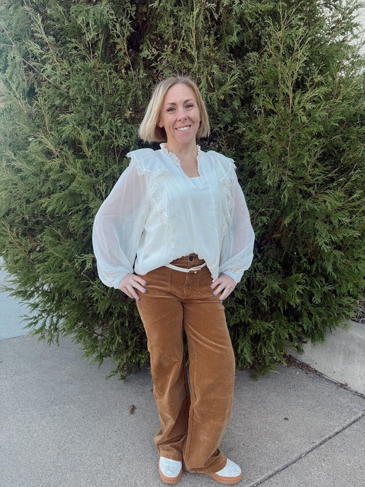 Jer Ruffle Sleeve Top